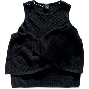 PINKO Black Cold Shoulder Stretchy knit Top Size M